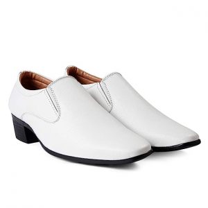 FASCZO Mens Dress Shoe Formal Slip on (3.5 Inch) Hidden Height Increasing Shoes Oxford