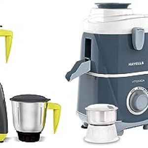 Havells CAPTURE 500 Watt Mixer Grinder with 3 Stainless Steel Jar (Grey & Green) with 5 year Motor warranty & Vitonica Juicer Mixer Grinder with 3 Stainless Steel Jar (White and Blue)