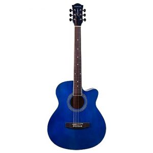 Kadence Guitar Frontier Series, Blue Acoustic Guitar with Die Cast Keys, Set of Strings, Strap, Picks, Guitar stand, Capo and Bag, Super Combo (Blue, Acoustic)
