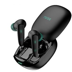 Noise Buds VS402 in-Ear Truly Wireless Earbuds with 50H of Playtime, Low Latency, Quad Mic with ENC, Instacharge(10 min=120 min),10mm Driver, BT v5.3, Breathing LED Lights (Neon Black)