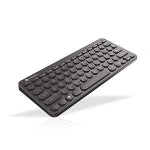 Portronics Bubble Multimedia Wireless Keyboard 2.4 GHz & Bluetooth 5.0 Connectivity, Noiseless Experience, Compact Size, Shortcut Keys Function for iOS iPad Air