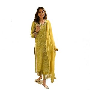 Royal Export Women's Straight Floral Printed Salwar Suit Set