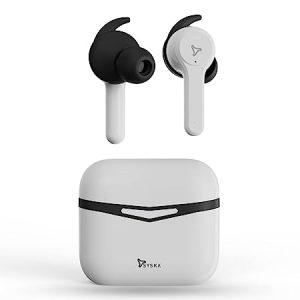 SYSKA Sonic Buds IEB900 Earbuds with 50Hr Play Time, auto ENc Tech, Low Latency, IPX4, 13mm Drivers for Deep Bass, Type-C Charging (Pristine White, True Wireless)