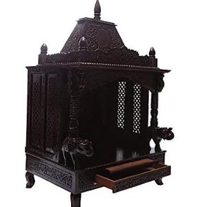 Shilpi Wood Handcrafted Home Temple (Brown_52 Inch X 30 Inch 24 Inch)