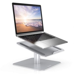 TARKAN Laptop Stand for Desk, 360 Rotating Aluminium Mount Notebook Riser for 11 to 15.6 Inch Laptops, MacBook Air Pro, HP, Lenovo, Dell (Silver)