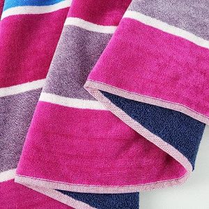 Trident Bath Towel, Cabana Stripe Towel, 1 Piece Bathroom Towel, 500 GSM, 100% Cotton, Extra Large Beach Towel, Highly Absorbent, Super Soft, Quick Dry, Color Beach- Purple Blush