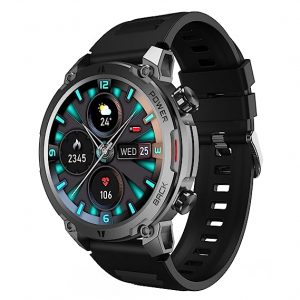 beatXP Terra 1.39 HD Display bluetooth calling Rugged smart watch, Metal body, Functional crown, 366 366px, 500 nits, 60Hz refresh rate, Always On Display, 100+ Sports modes, Health Tracking (Black)