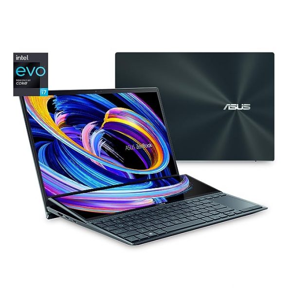 ASUS ZenBook Duo 14 UX482 14” FHD NanoEdge Touch Display, Intel Evo Platform, Core i7-1165G7, 8GB RAM, 512GB PCIe SSD, Innovative ScreenPad Plus