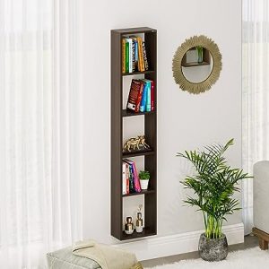 BLUEWUD Walten Engineered Wood Wallmount Book Shelf, Display Rack, 6 Shelves (Wenge)