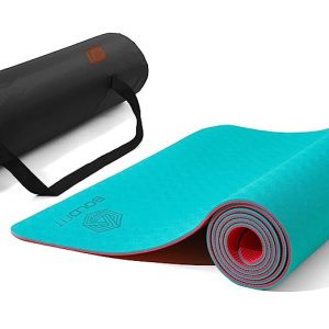Boldfit Yoga Mat for Women and Men with Cover Bag TPE Material Extra Thick Exercise Yoga Mat for Men for Workout, Yoga, Fitness, Exercise Mat Anti Slip Mat