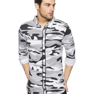 Campus Sutra Men Casual Shirt(Black and White)
