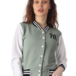 Cold Fusion Women's Girls Trendy Full Sleeves Varsity Crop Jacket