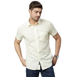 EVOQ Cotton-Linen Half Sleeves Casual Shirt for Men