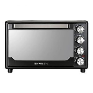 Faber 34L Double Glazed 1600W OTG Bake, Toast, Roast, Grill 6 Functions, Upper & Lower Heating, Rotisserie, 360° Convection