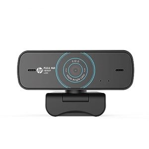 HP w300 1080P 30 FPS FHD Webcam with Built-in Dual Digital Mic, Plug and Play Setup, Wide-Angle View for Video Calling on Skype, Zoom, Microsoft Teams and Other Apps