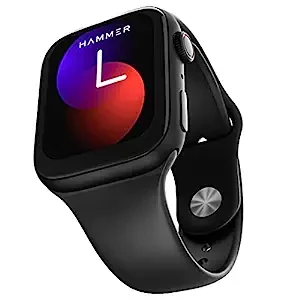 Hammer Ace 3.0 Bluetooth Calling Smart Watch with Largest 1.85 IPS Display, Dual Mode, Spo2, Heart Rate, Strong Metallic Body & Skin Friendly Strap (Black)