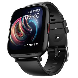 Hammer Fit+ 1.85 Bluetooth Calling Smartwatch with Built-in Games, Metallic Body, Voice Assistant, in-App GPS, 100+ Sports Modes, 100+ Customized Watchfaces, Skin Friendly Straps