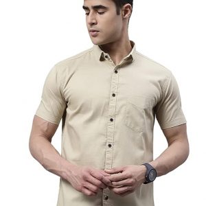 Majestic Man Cotton Solid Half Sleeve Shirt for Men