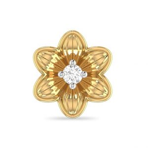 PC Jeweller The Amnon 18KT Yellow Gold and Diamond Nose Pin for Women