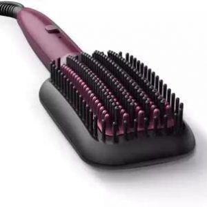 PHILIPS BHH730 00 (Dark Wine Color) Naturally Heated, Silk Protect technology, Hair Straightener Brush-1