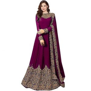 PristiveFashionHub Women's Codding Long Anarkali Dress Material Gown with Duppta
