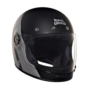 Royal Enfield Drifter V2 Full Face Helmet with Clear Visor Matt Black & Grey, Size XL(61-62cm)