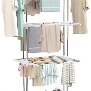 SYNERGY - Premium Heavy Duty Stainless Steel Foldable Cloth Drying Stand Clothes Stand for Drying Cloth Stand