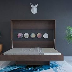 Wallter Systems Horizontal Wall Mounted Bed 6 x 6 Size Plywood DIY Folding Cabinet Easy to Assemble Wenge Color