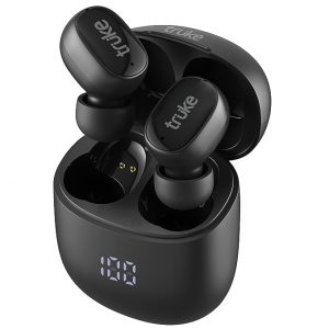 truke Buds F1 True Wireless in Ear Earbuds with 38H Playtime, Instant Paring, Exceptional Sound with AAC Codec, Dual Mic ENC, Digital Display