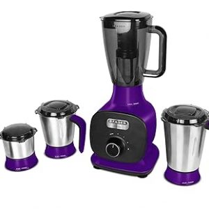 Faber 1000W Juicer Mixer Grinder with 3 Stainless Steel Jar+ 1 Fruit Filter (FMG Candy 1000 3J+1 Pc),Plum