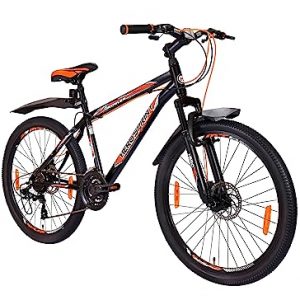 Hero Growler 29T MTB Hybrid geared cycle 21 speed Shimano gears with Front suspension and Dual disc brakes Black -Orange