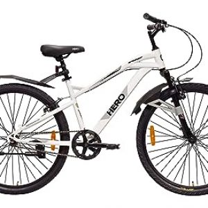 Hero Spinner 26 T Single Speed Cycle MTB White Front Suspension Unisex Single Speed