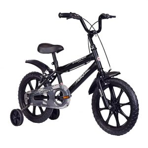 Hero Stomper 16T Steel Single Speed Junior BMX Cycle, 12 Inch (Black) Ideal for Unisex Kids