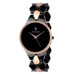 IMPERIOUS - THE ROYAL WAY Analogue Women's Watch (Black Dial)