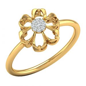 KISNA Real Diamond Jewellery Gold Diamond Ring for Womens.