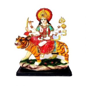 KRISHNAGALLERY1 Polyresin Sherawli MATA Durga Maa Vashno Devi Murti Statue Idol for Pooja 8 Inch