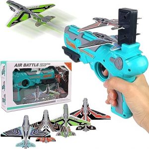Kids Flying Airplane Toy for 4-8 Years Kids Toys for Kids Ages 4-8 Airplane with Foam Plane, Boys Age 4-8 with One-Click Ejection Airplane Game