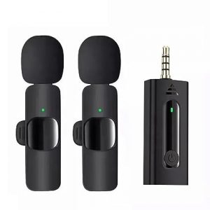 MSTECH Wireless Microphone Plug-Play 3.5mm Jack lavalier mic for Speaker Digital Camera YouTube Vlogging, Dual Mini Clip Lapel Microphone