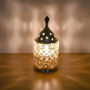 Puja N Pujari Crystal Long Akhand Diya Oil Lamp for Pooja Room and Diwali (2, 4)