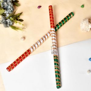STLYZ Wooden Dandiya Sticks for Navratri Garba Dance Stick Multicolor Traditional Dandia Stick for Garba Night (10-Inches) (6 Pair)