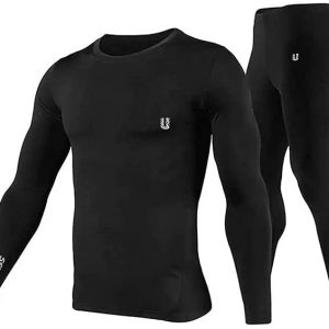 Unbeatable Polyester Spandex Men's Sports Running Set Compression Shirt + Pants Skin-Tight Long Sleeves