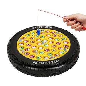 Webby Musical Rotating Tyre Fishing Game Toy with 45 Fishes (Multi-Color)