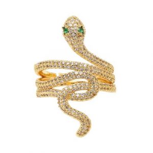 YouBella Jewellery for Women Celebrity Inspired Gold Plated Snake Motif Rings for Women and Girls (YBRG_20260) (Gold)