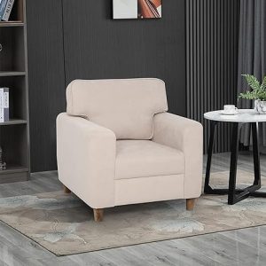 duroflex Utopia - 1 Seater Premium Fabric Sofa Set, (Biege)