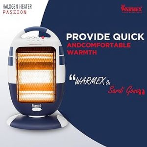 Warmex Halogen Heater Passion 3 Heat Selection 400-800 -1200 Watts (Blue)