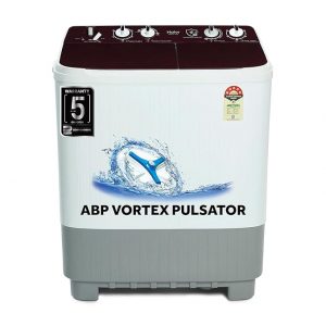 Haier 7.5 Kg 5 Star Voltex Pulsator Semi - Automatic Top Load Washing Machine (2023 Model, HWM75-1169, Red Glass)